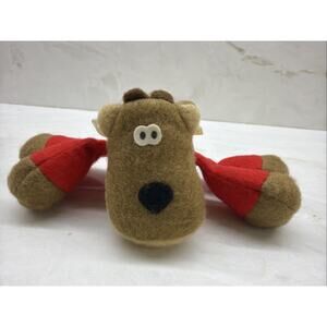 Vintage Hallmark Randy Reindeer Small Plush 4" Red Christmas Pajamas EUC